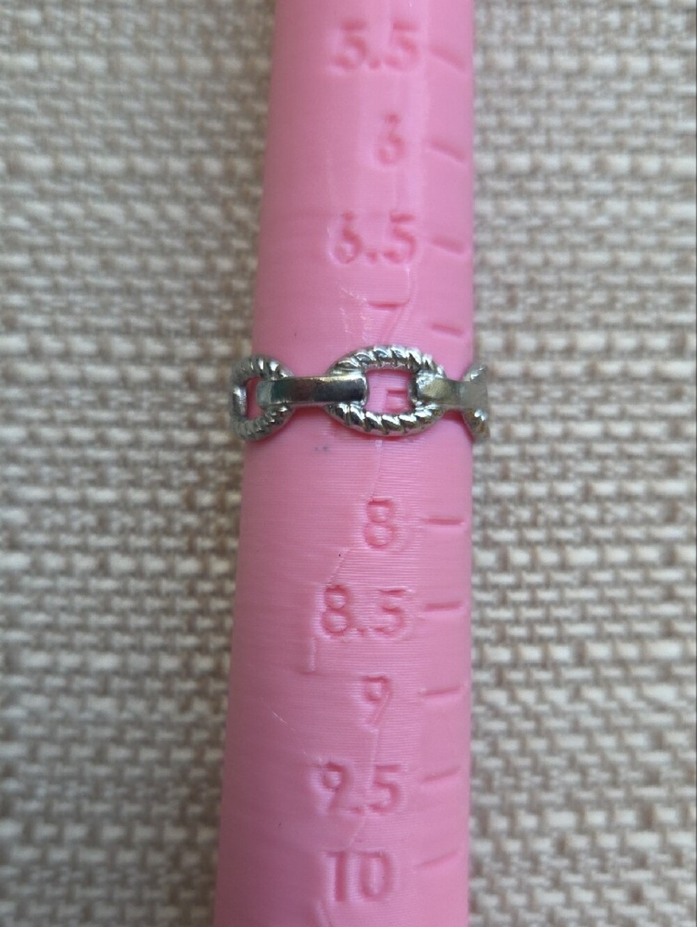 Plunder Adjustable Silver Chain Link Pattern Ring - Picture 5 of 9